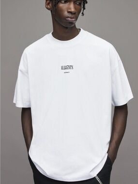 All Saints White Center-Logo Oversized Tee